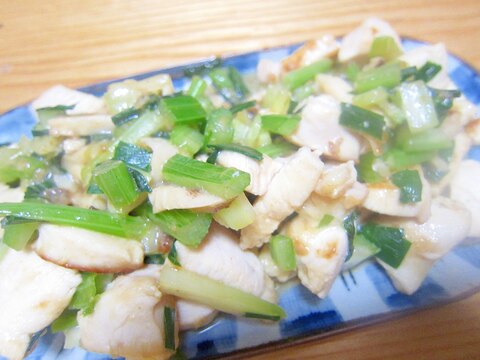 鶏むね肉とセロリと牡蠣油と醬油のグリル